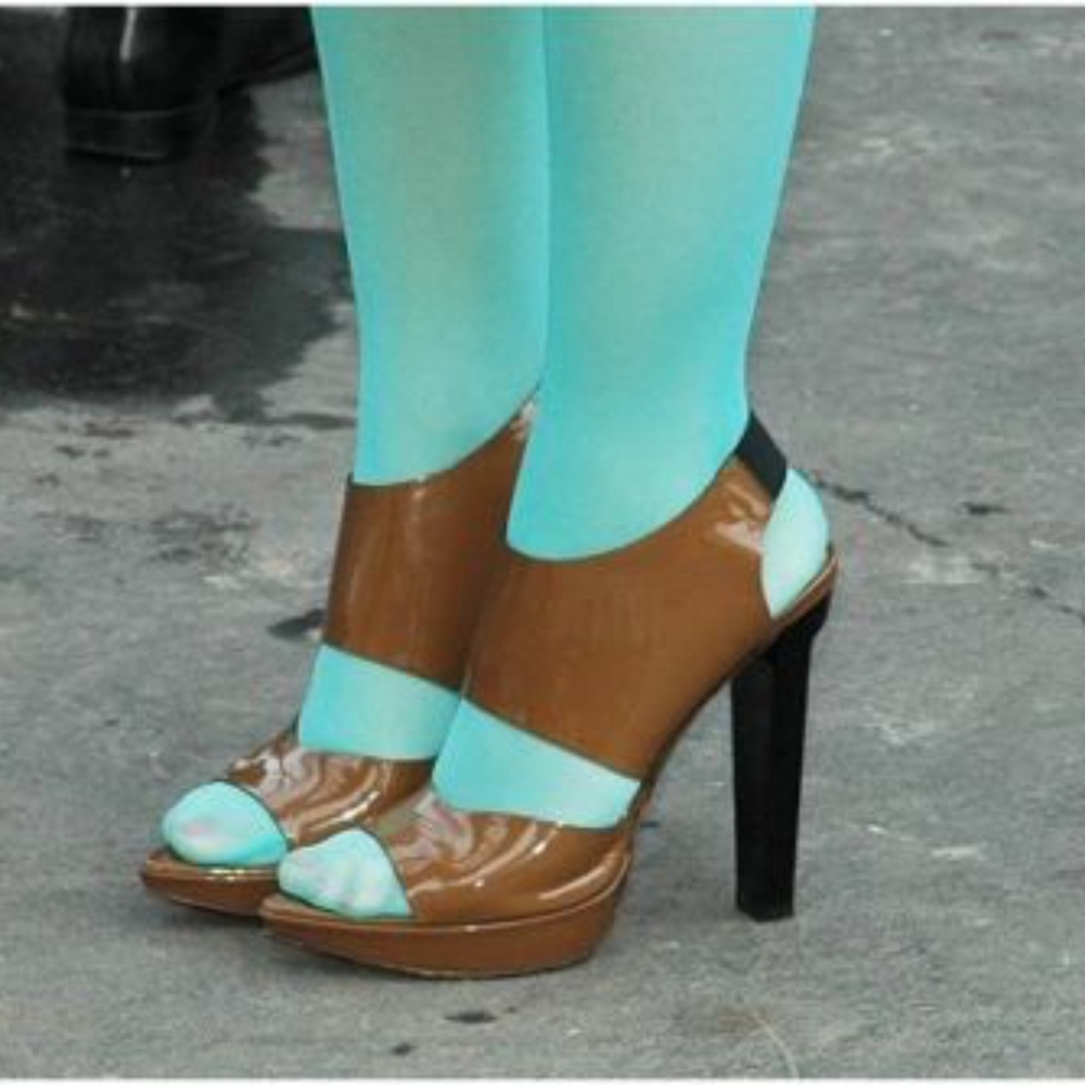 Marni Tobacco Patent Leather Platform Sandals